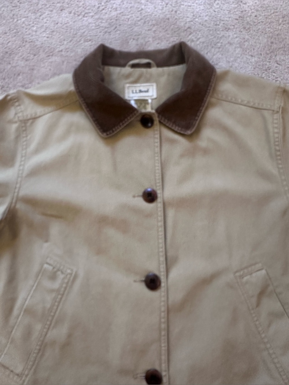 LL Bean Adirondack Barn Coat Chore Flannel Lined Corduroy Collar Women’s Medium - Picture 5 of 15